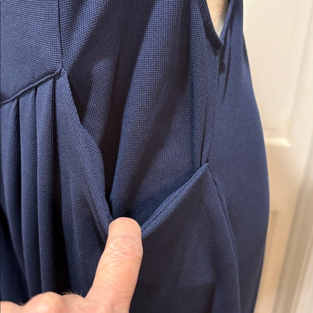 Halara navy blue overalls cozy and comfortable wide leg - Picture 4 of 9